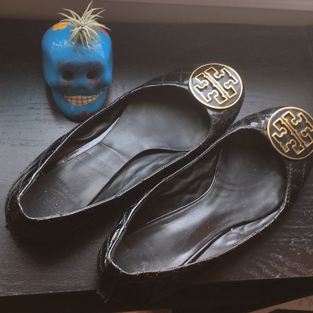 Black Quilted Tory Burch Flats